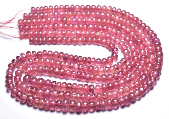 Raspberry Superb Ruby Rondelle Beads - 7 Inches - Natural Beautiful Smooth Ruby Rondelle - Size Is 5 - 6 Mm #2795 Raspberry Superb Ruby Rondelle Beads - 7 Inches - Natural Beautiful Smooth Ruby Rondelle - Size Is 5 - 6 Mm #2795