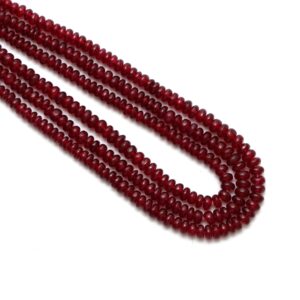 Red Ruby Smooth Rondelle Beads, 2 Mm To 3 Mm, Ruby Rondelle Beads, Ruby Jewelry Making Gemstone Beads, 8 Inch / 16 Inch Strand