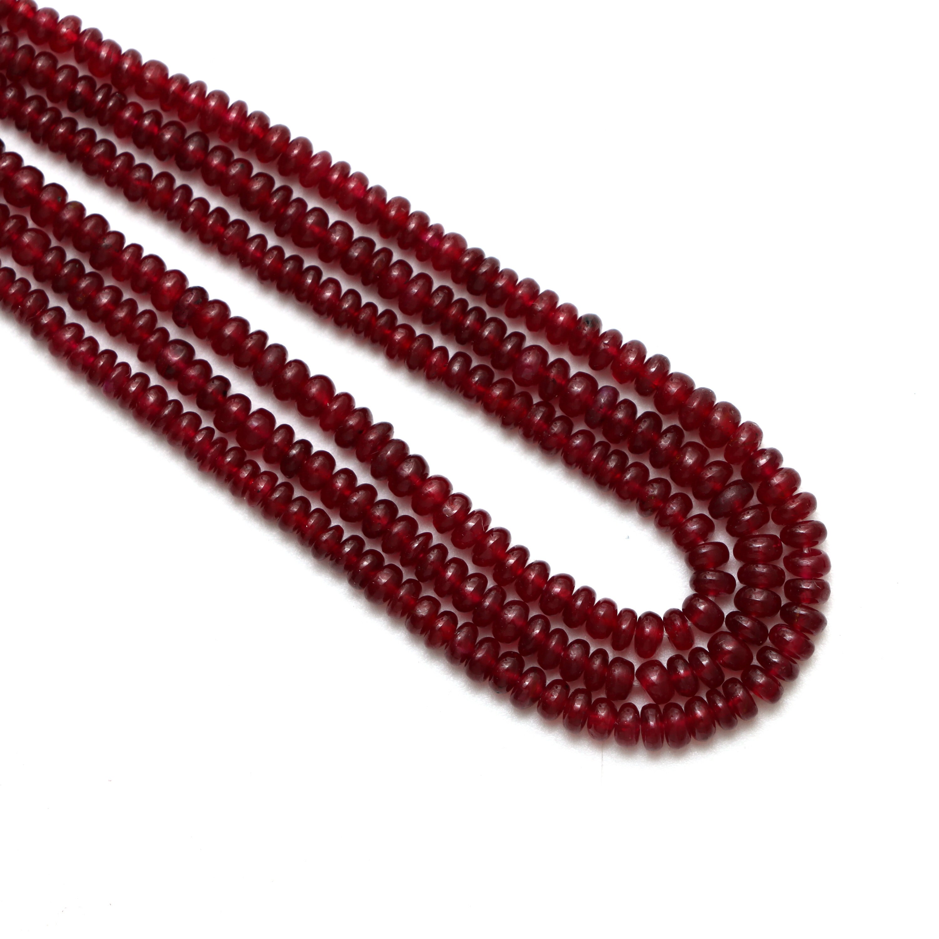Red Ruby Smooth Rondelle Beads, 2 Mm To 3 Mm, Ruby Rondelle Beads, Ruby Jewelry Making Gemstone Beads, 8 Inch / 16 Inch Strand