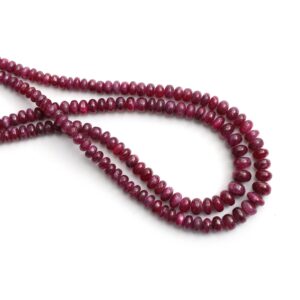 Ruby Smooth Rondelle Beads, 3.5mm To 7.5mm , Ruby Jewelry Making Beads, Plain Rondelle Ruby Beads, 18 Inch Full Strand, Price Per Strand