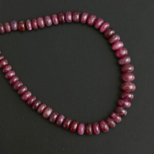 Ruby Smooth Roundel Beads, 5 Mm To 8 Mm, Ruby Plain Beads - Gem Quality , 8 Inch/ 20 Cm Full Strand, Price Per Strand