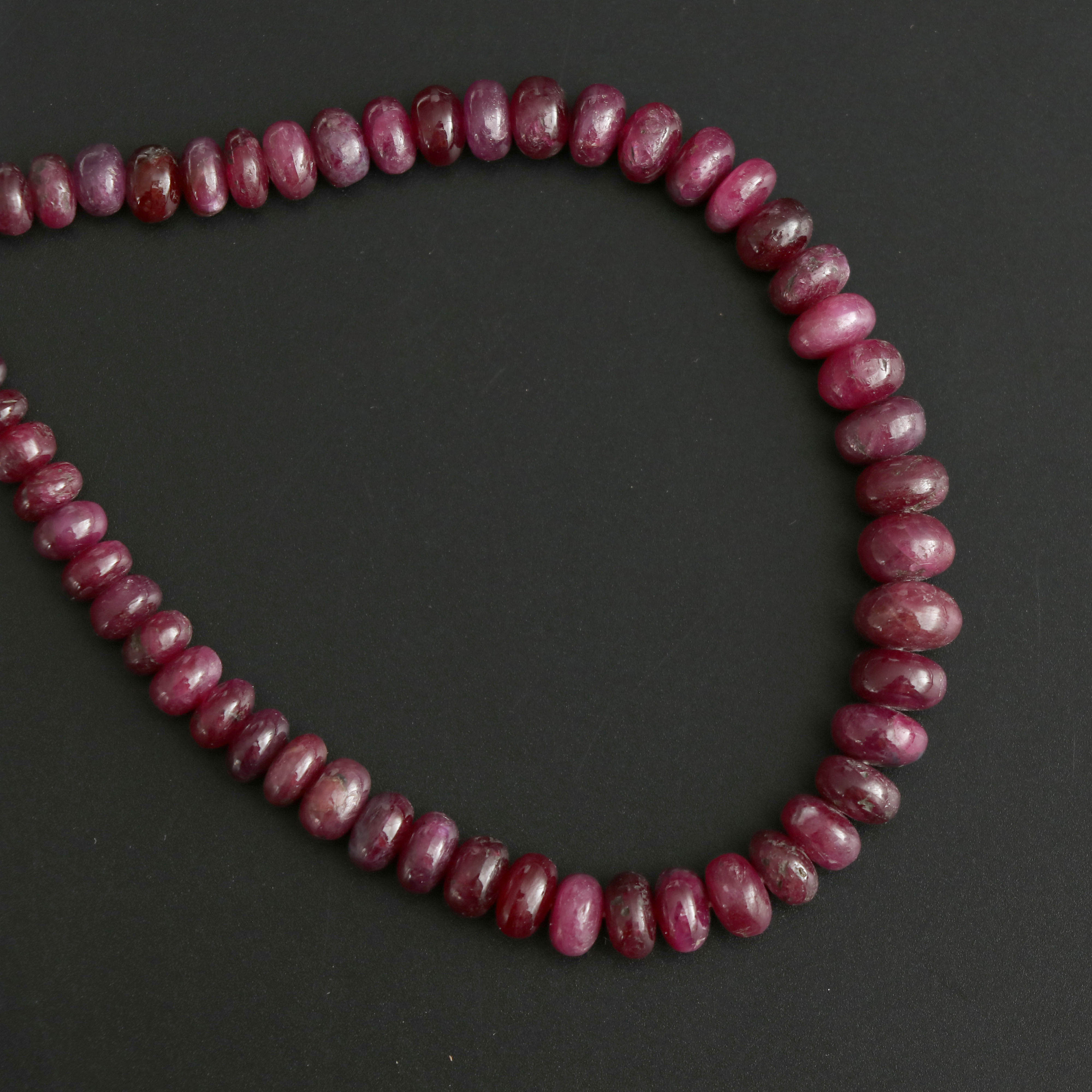 Ruby Smooth Roundel Beads, 5 Mm To 8 Mm, Ruby Plain Beads - Gem Quality , 8 Inch/ 20 Cm Full Strand, Price Per Strand