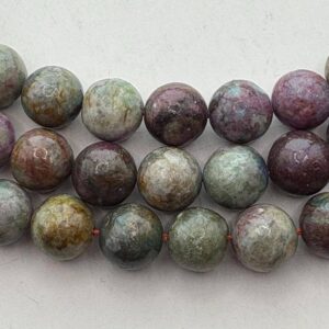 12mm Ruby in Fuschite Gemstone Beads. 15” strand of round beads, 33 per strand. 12mm Ruby in Fuschite Gemstone Beads. 15” strand of round beads, 33 per strand.