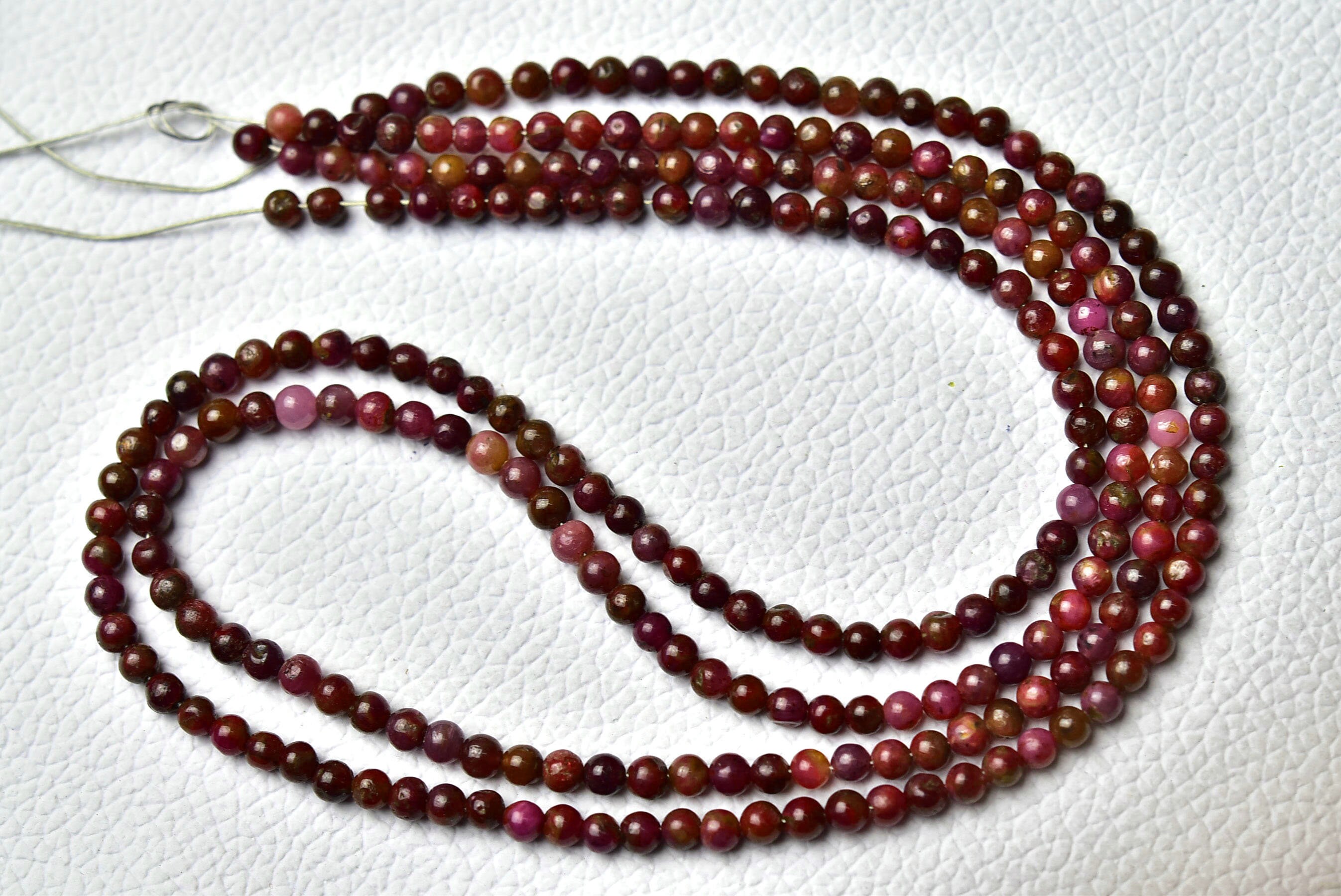 16 Inches Strand Natural Ruby Ball Beads 3.5mm To 4mm Smooth Balls Beads Gemstone Balls Beads Superb Ruby Round Beads Jewelry Making No6373