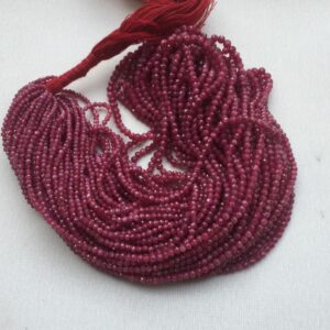 Bead natural Ruby (heated) 16" fact round 2mm to 3mm each Bead natural Ruby (heated) 16" fact round 2mm to 3mm each