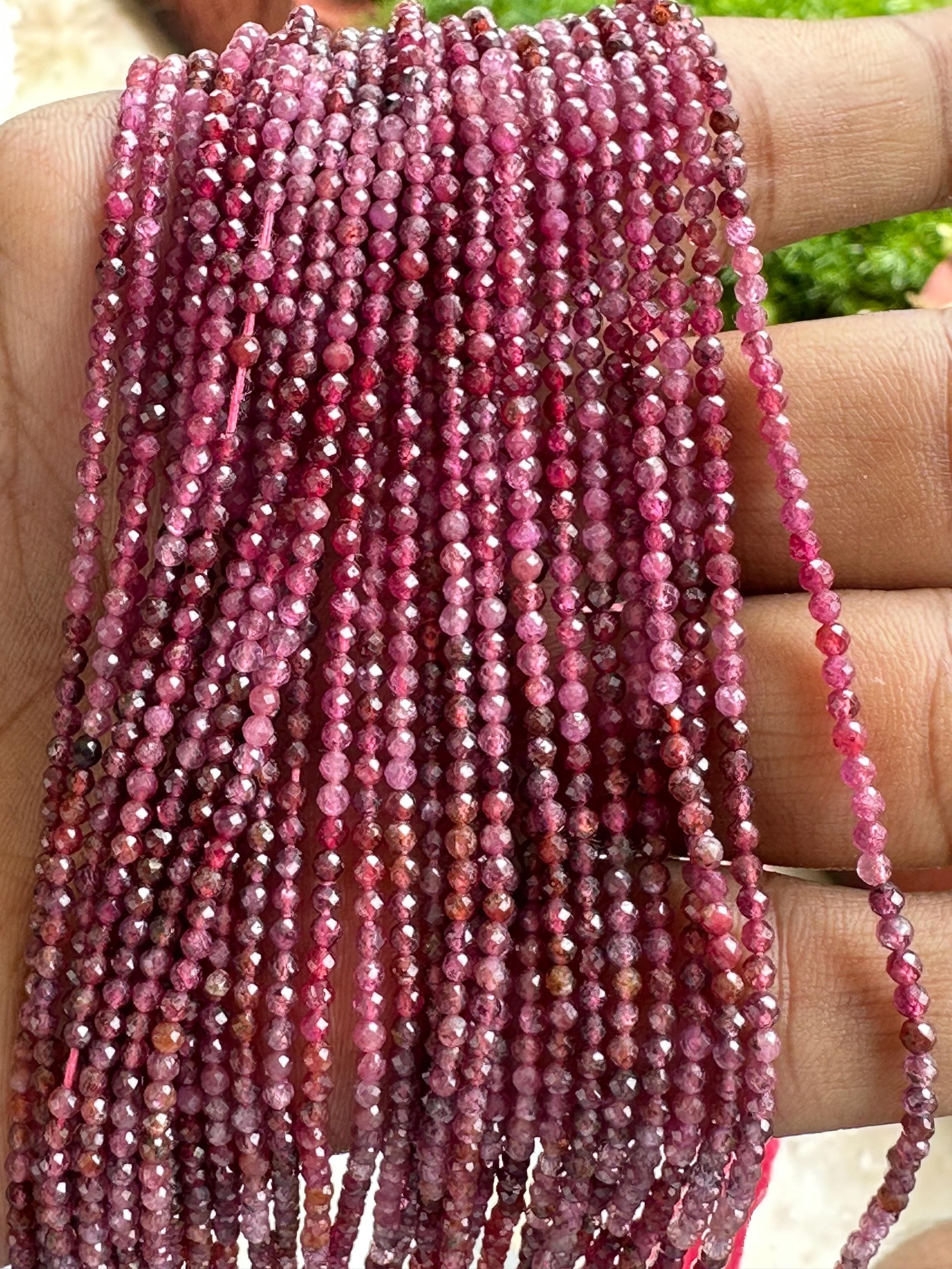 Bead Natural Ruby (heated) Shaded 16" Fact Round 2mm To 2.5mm Each