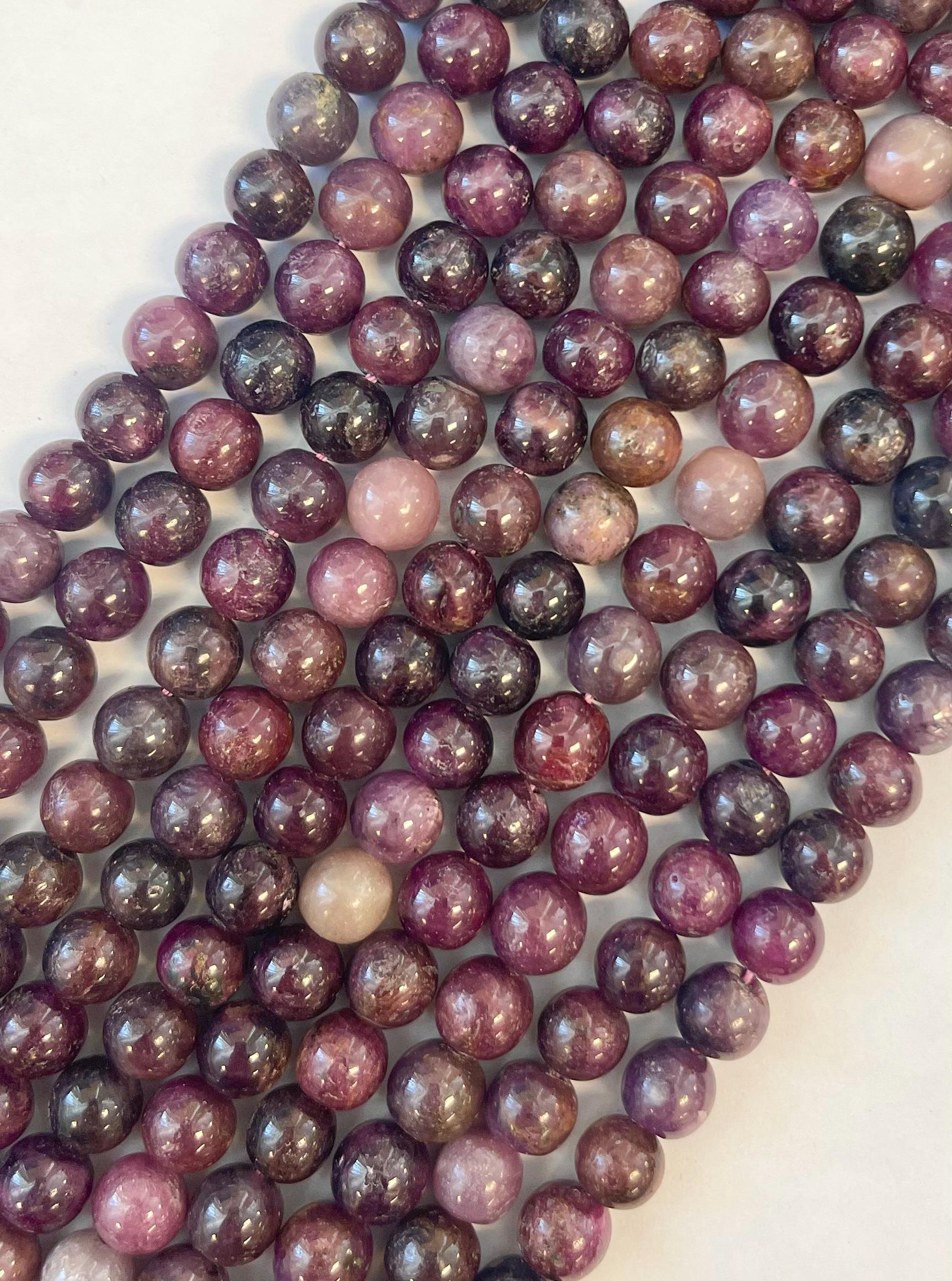 Genuine Ruby 8mm Round Gemstone Beads -15.5 Inch Strand