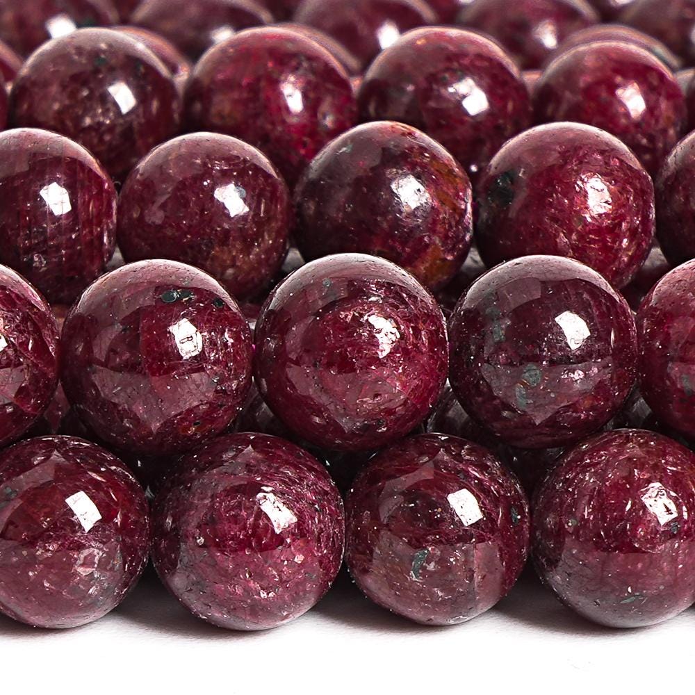 Genuine Natural Ruby Gemstone Beads 7-8mm 8mm 8-9mm Red Round Aaa Quality Loose Beads