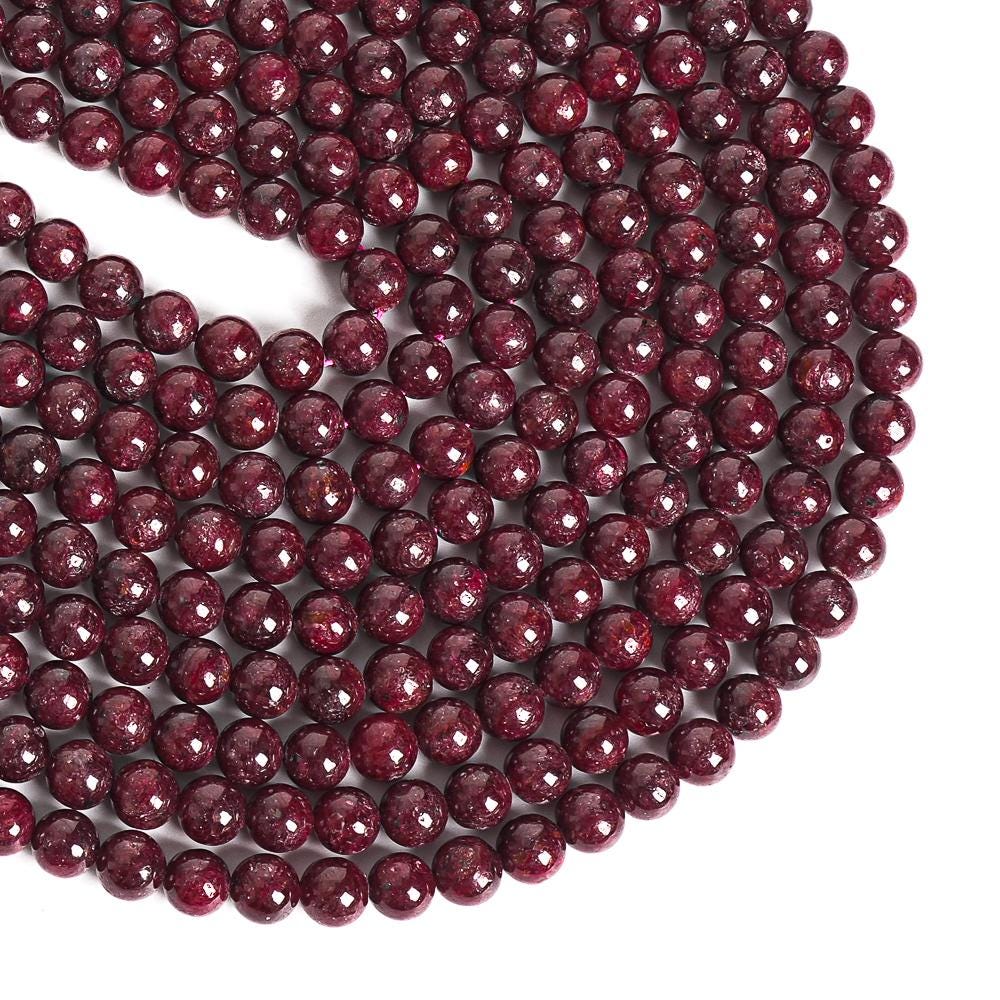 Genuine Natural Red Ruby Loose Beads Grade Aaa Round 8mm