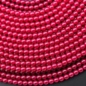 Lab-grown Red Ruby 2mm 3mm 4mm Smooth Round Gemstone Beads 15.5" Strand Lab-grown Red Ruby 2mm 3mm 4mm Smooth Round Gemstone Beads 15.5" Strand