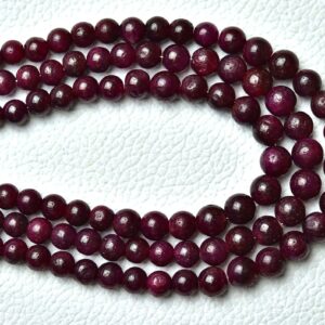 Natural Ruby Ball Beads 5mm to 7mm Smooth Balls Beads Gemstone Balls Beads DYED Ruby Round Beads Jewelry Making 8 Inches Strand No6109 Natural Ruby Ball Beads 5mm to 7mm Smooth Balls Beads Gemstone Balls Beads DYED Ruby Round Beads Jewelry Making 8 Inches Strand No6109