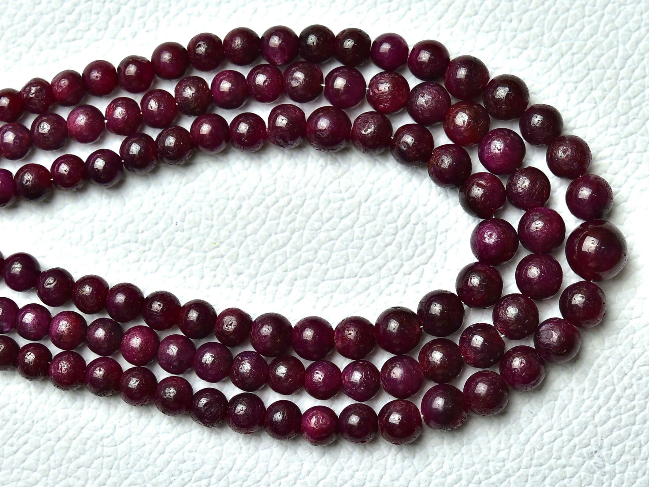Natural Ruby Ball Beads 5mm To 7mm Smooth Balls Beads Gemstone Balls Beads Dyed Ruby Round Beads Jewelry Making 8 Inches Strand No6109