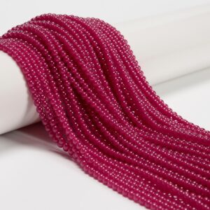 Natural Ruby Smooth Round Beads Size 2mm 3mm 15.5'' Strand Natural Ruby Smooth Round Beads Size 2mm 3mm 15.5'' Strand