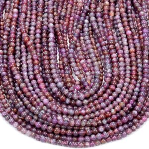 Natural Star Ruby Gemstone Grade A Round 3mm 4mm 5mm Loose Beads (p80) Natural Star Ruby Gemstone Grade A Round 3mm 4mm 5mm Loose Beads (p80)