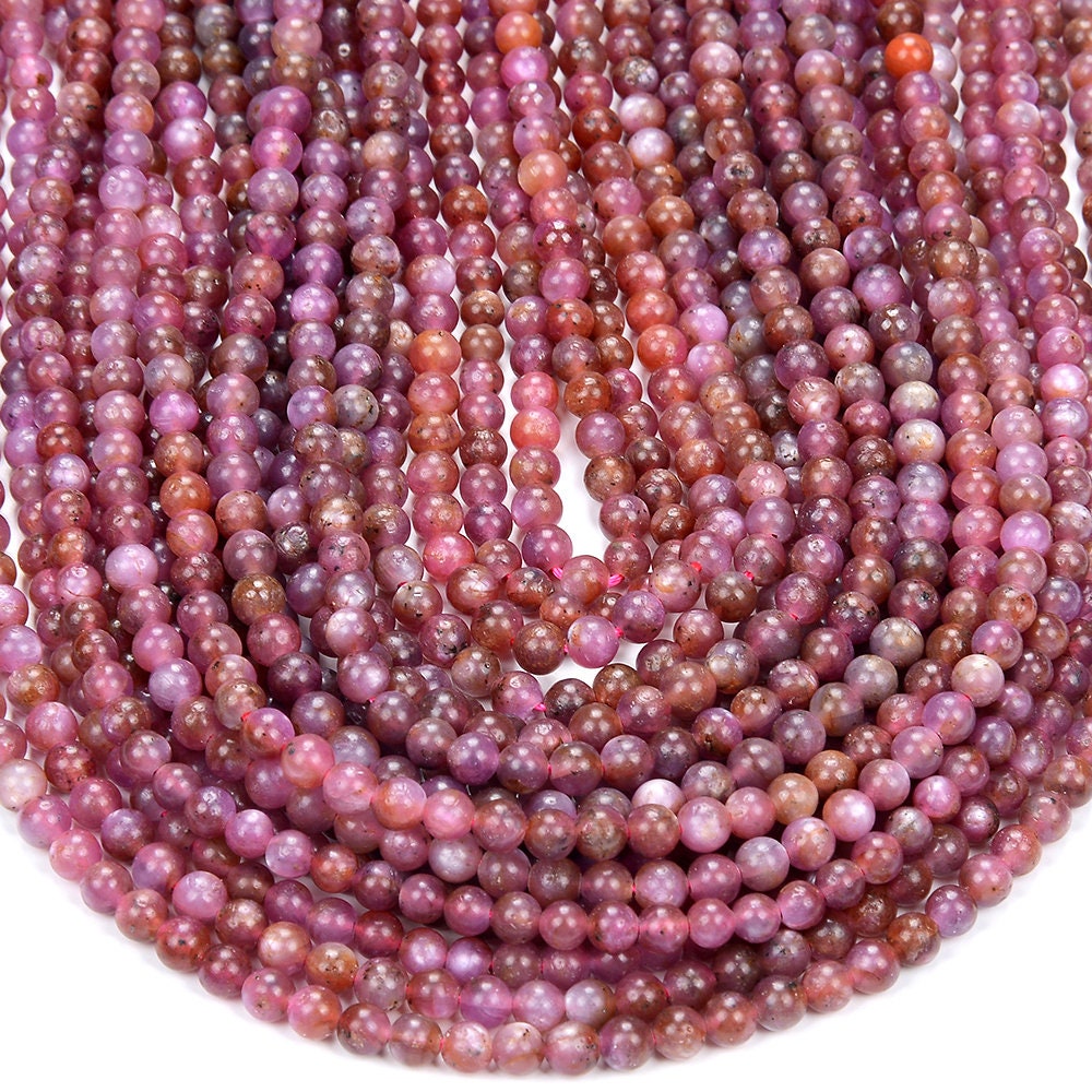 Natural Star Ruby Gemstone Grade Aa Round 3mm 4mm 5mm 6mm Loose Beads (p80)