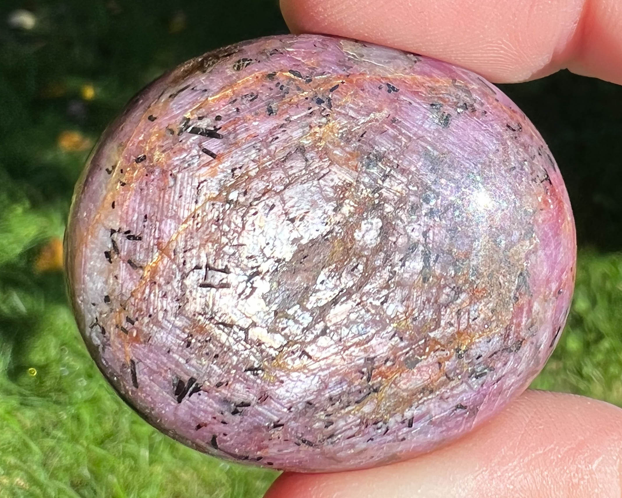 1.5" Star Ruby Palm Stone, Polished Gemstone, July Birthstone Gift #2