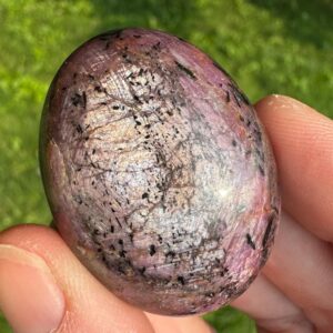 1.6 In Star Ruby Palm Stone From India, Polished Gemstone, July Birthstone Gift #5