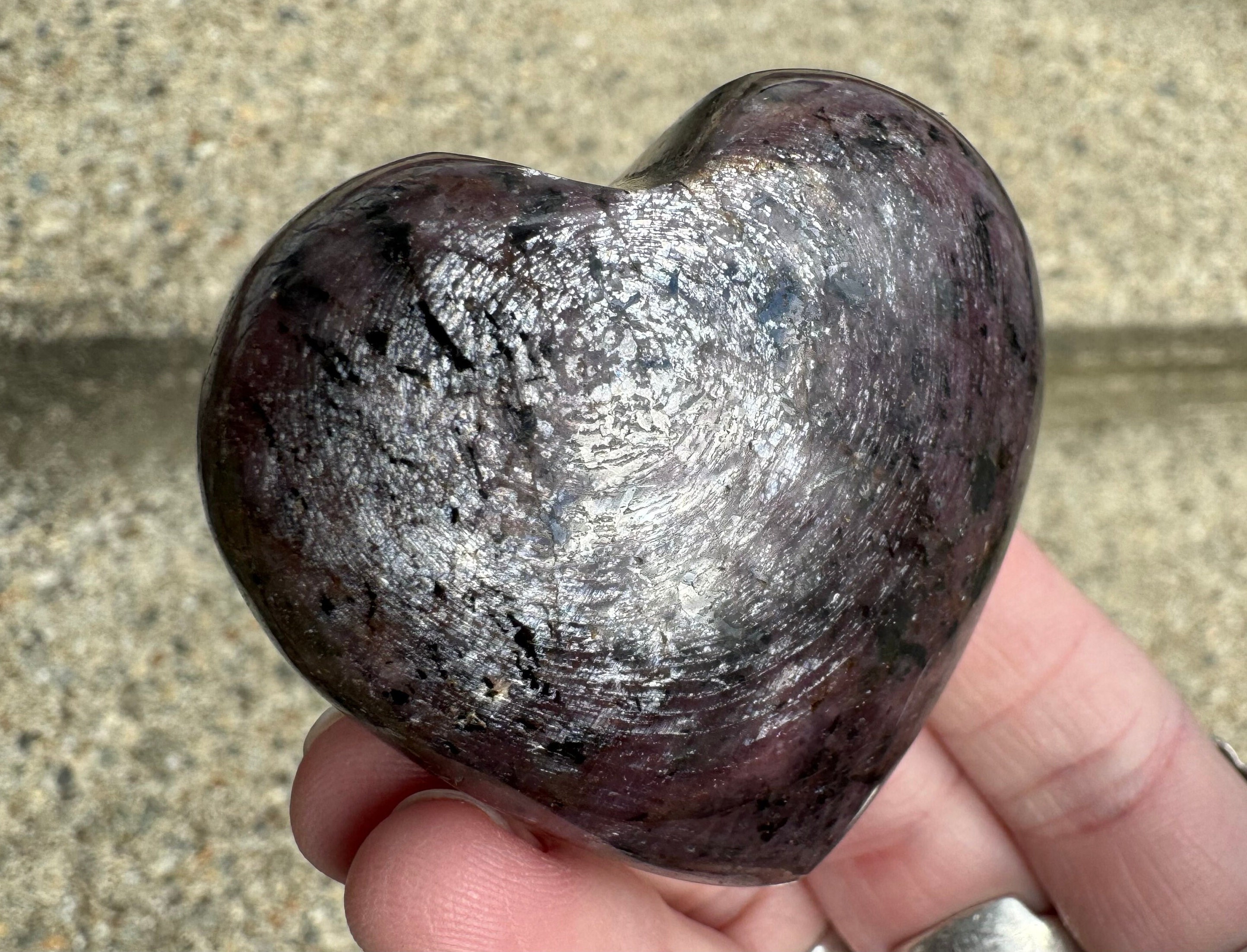 2.1" Star Ruby Heart, Polished Ruby, Ruby Crystal Heart, Ruby Palm Stone, , July Birthstone, Crystal For Cancer, For Leo #4