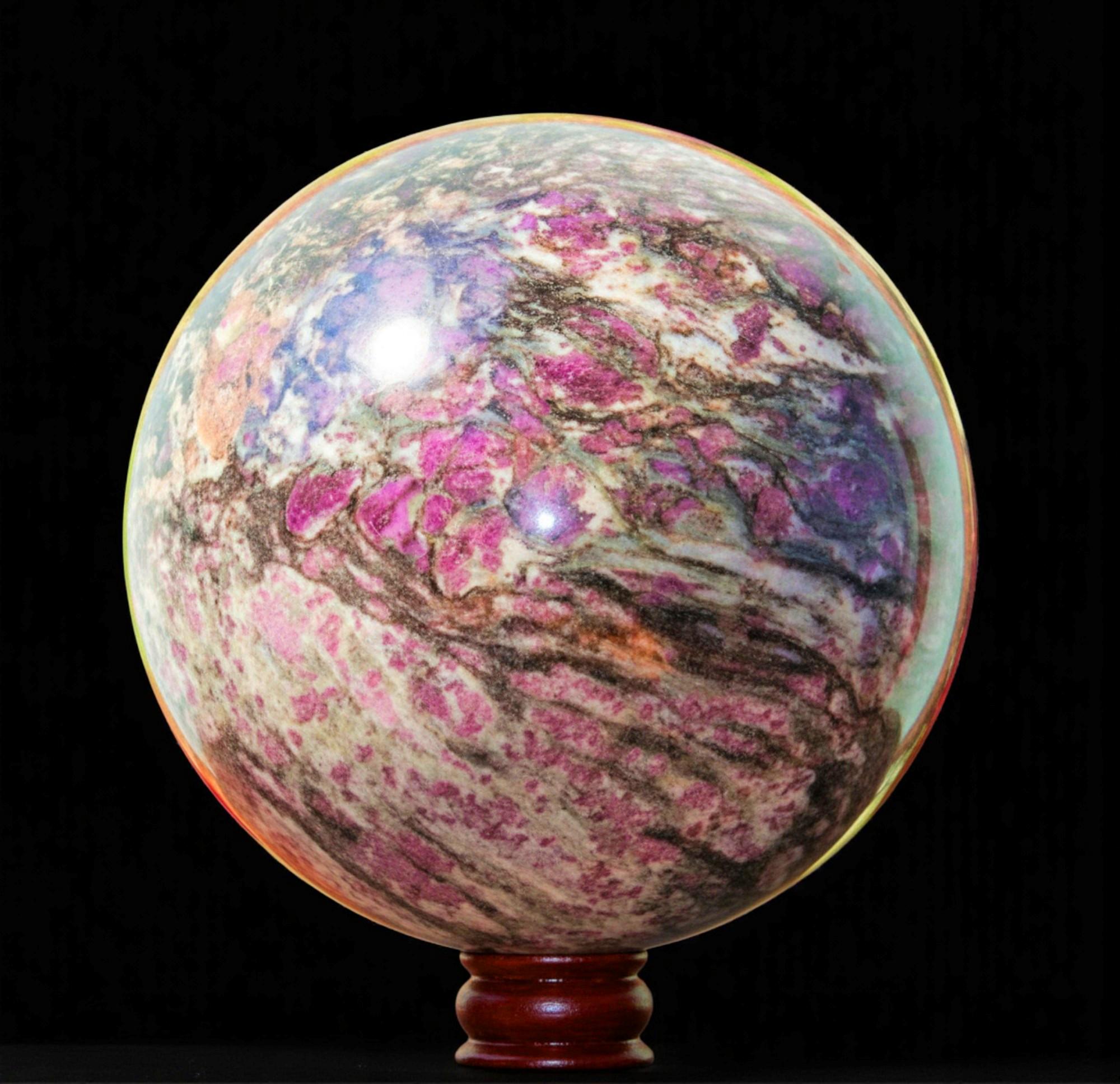255mm Ruby Corundum Crystal Sphere In Biotite - Energy Boosting Gemstone For Metaphysical Work