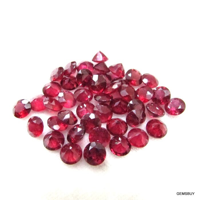 6mm Faceted Aaa Ruby Gemstone, Blood Red, Round Loose Stone (1 Piece) 6mm Faceted Aaa Ruby Gemstone, Blood Red, Round Loose Stone (1 Piece)