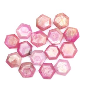 Faceted Ruby Gemstone: 6x2 mm Fancy Hexagon Loose Stone