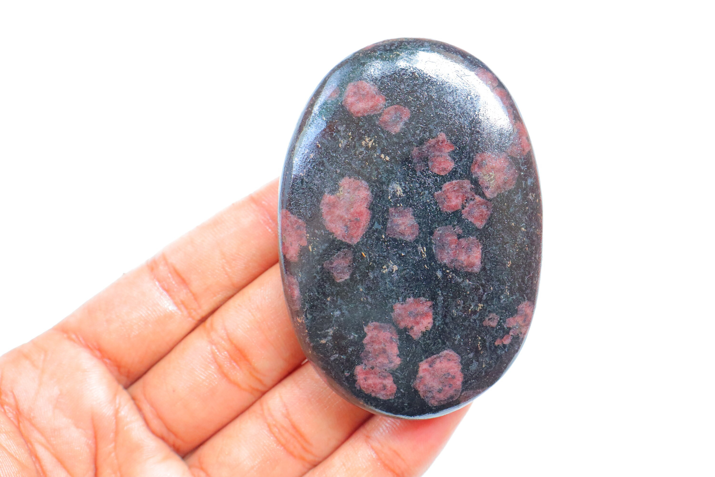 Ruby Fall Palmstone, Ruby Fall Pocket Stone, Natural Ruby Fall Palm, Ruby Fall Heartstone, Worry Stone, Ruby Fall Gemstone, Ruby Fall Stone.