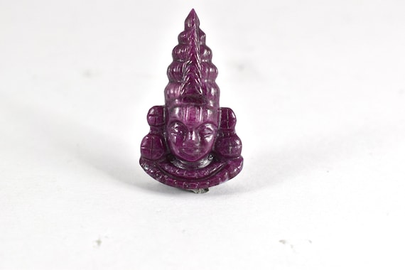 Hand Carved Ruby Tirupati Balaji Statue, Healing Gemstone