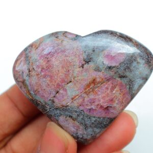 RUBY in Matrix Heartstone, Natural RUBY in Matrix Heart, Self Care, Healing Crystals, Unique Gift, Pocket Stone, Ruby Matrix Heart Stone.