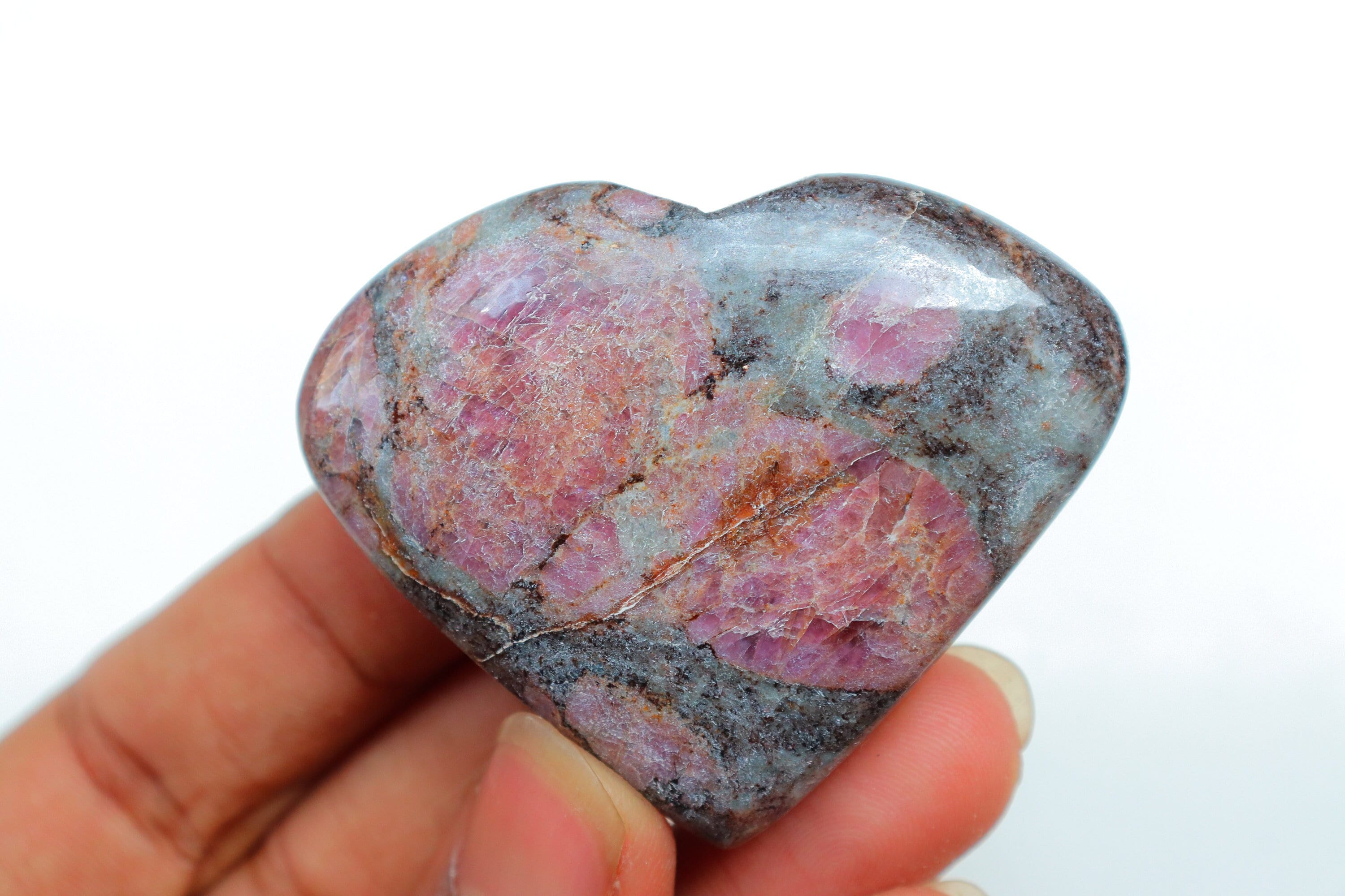 Ruby In Matrix Heartstone, Natural Ruby In Matrix Heart, Self Care, Healing Crystals, Unique Gift, Pocket Stone, Ruby Matrix Heart Stone.