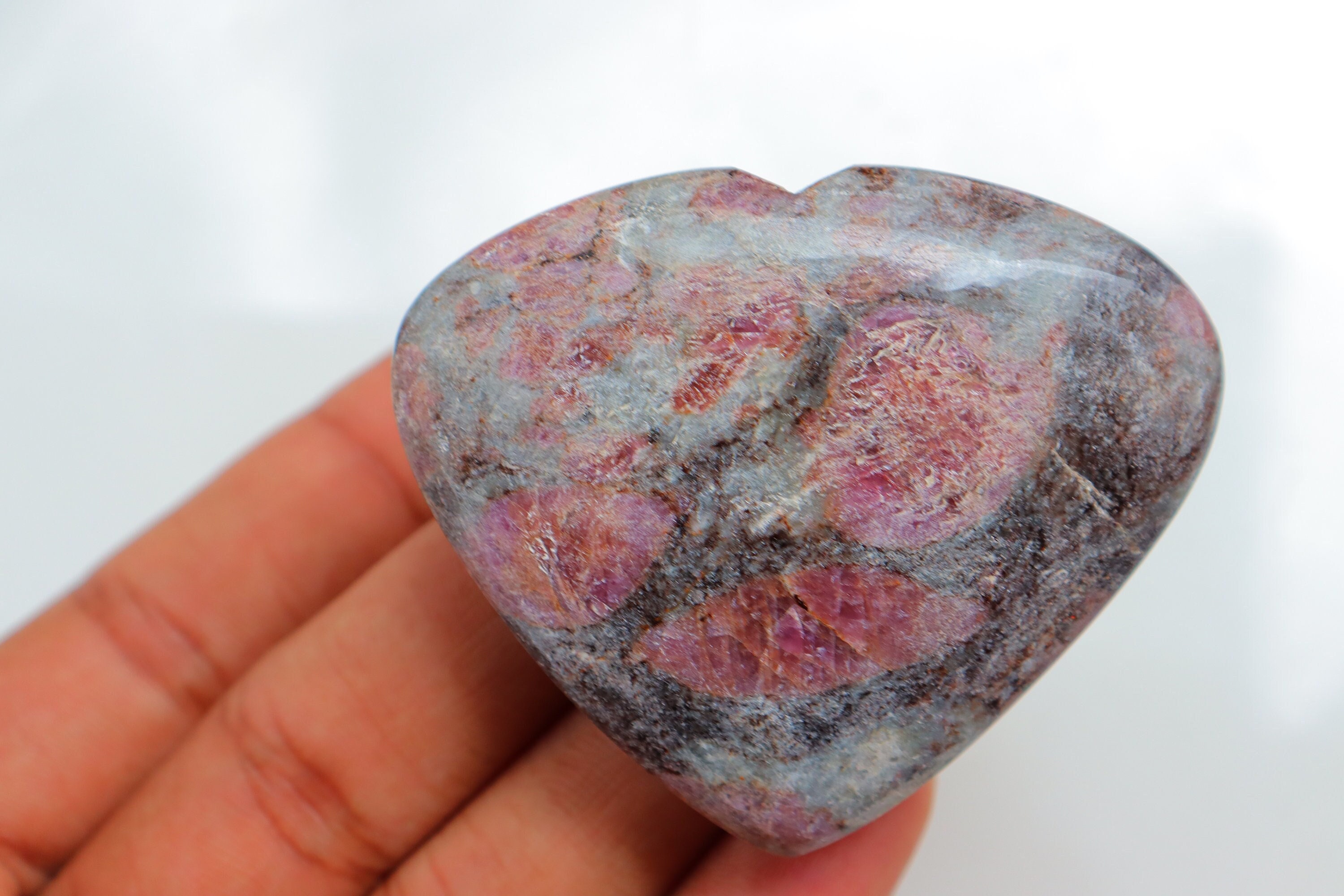 Ruby In Matrix Heartstone, Natural Ruby In Matrix Heart, Self Care, Healing Crystals, Unique Gift, Pocket Stone, Ruby Matrix Heart Stone.
