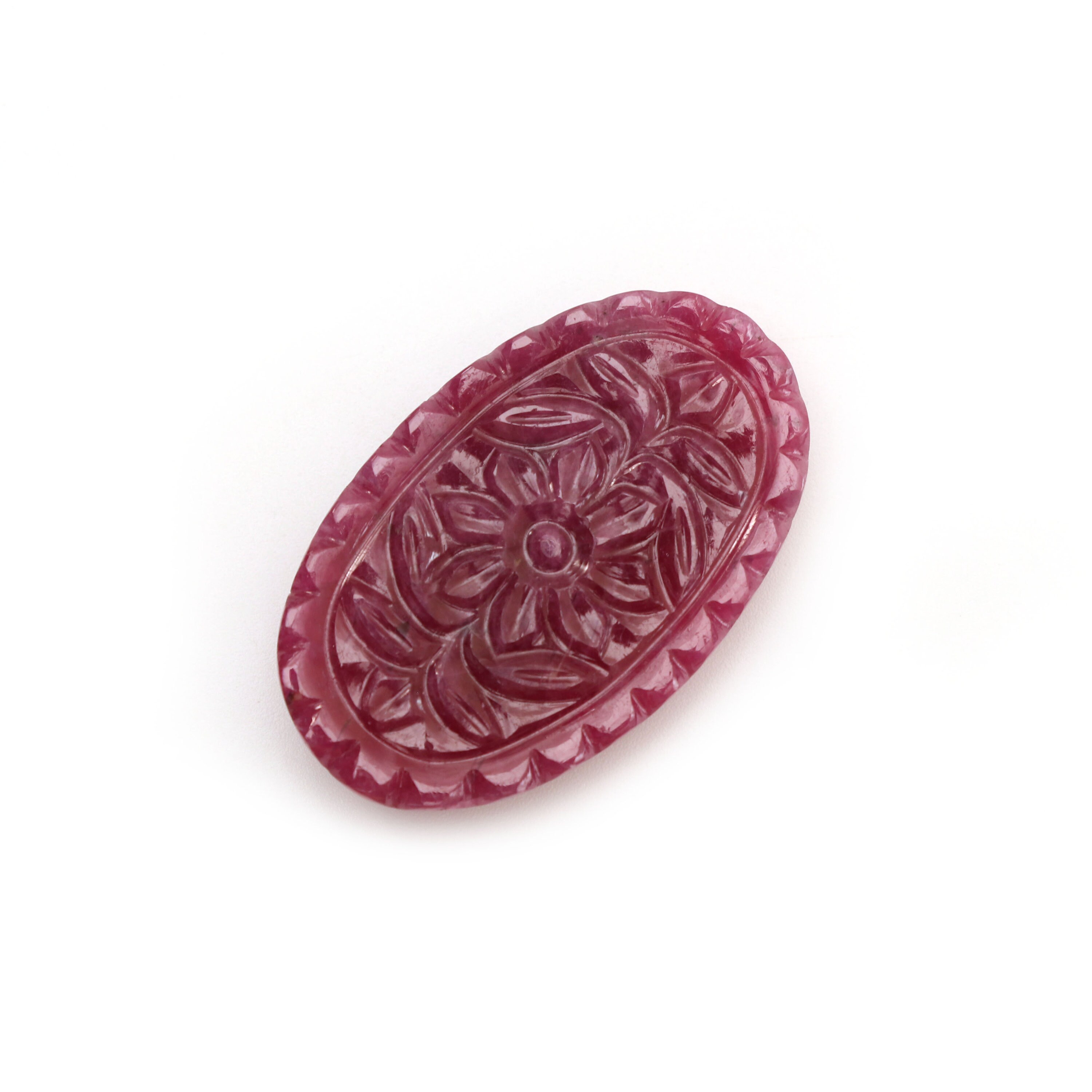 Natural Ruby Carving Oval Loose Gemstone, 32x19x5 Mm, Ruby Oval Carving, Ruby Jewelry Making Gemstone Carving, 1 Piece