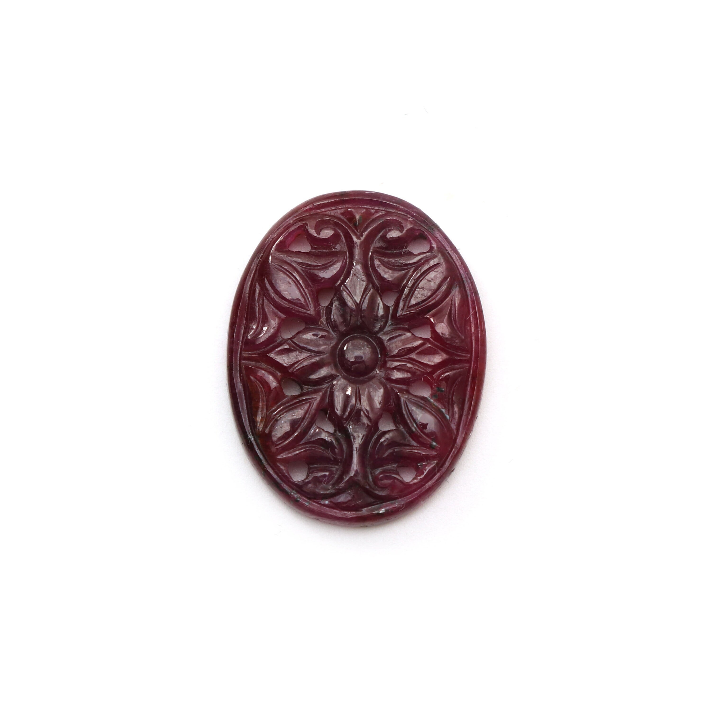 Natural Ruby Carving Oval Loose Gemstone - 19x25 Mm - Ruby Oval, Ruby Carving Loose Gemstone, 1 Piece