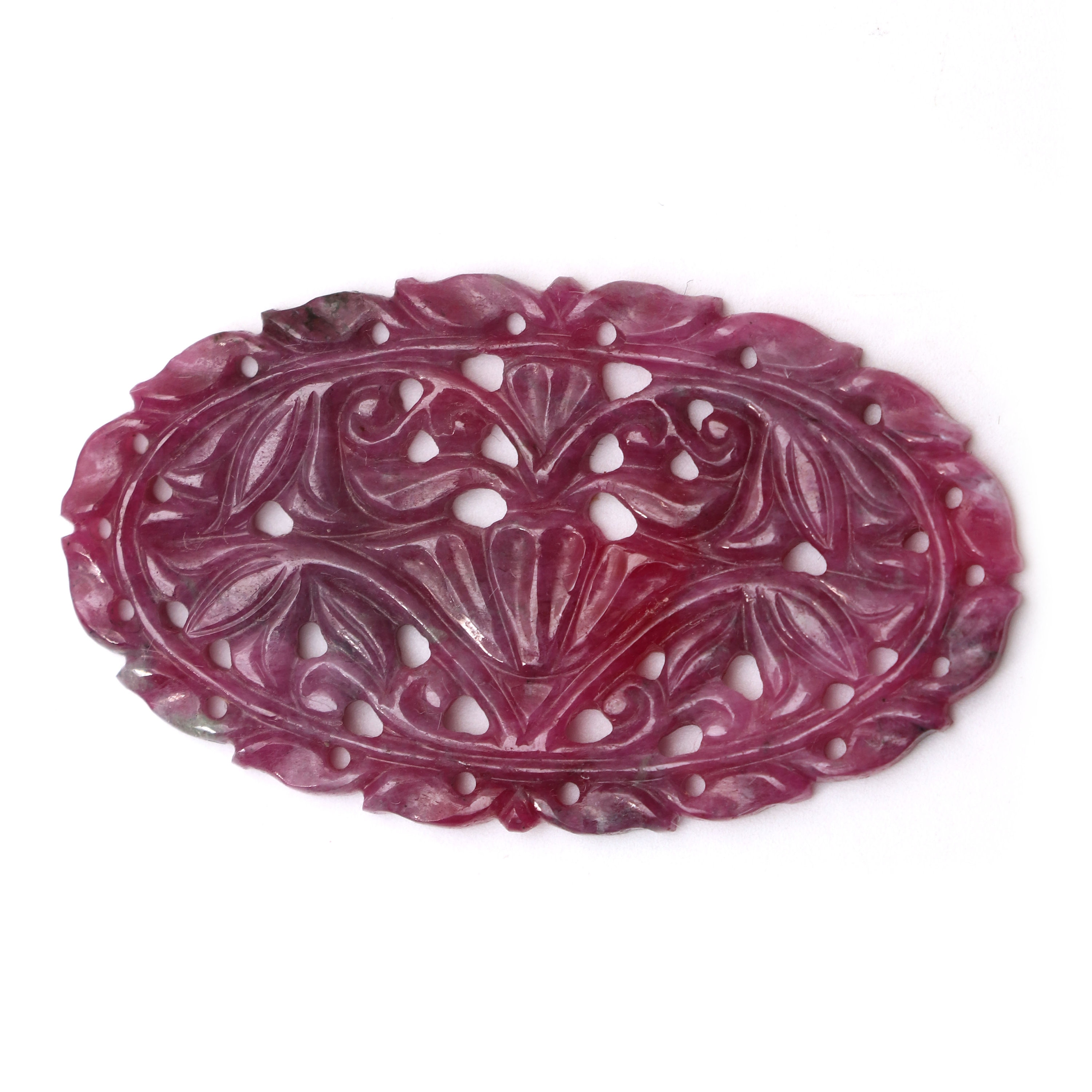 Natural Ruby Carving Oval Loose Gemstone - 27x48 Mm - Ruby Oval, Ruby Carving Loose Gemstone, 1 Piece
