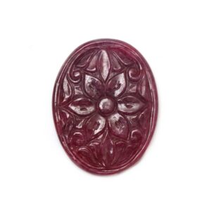 Natural Ruby Carving Oval Loose Gemstone - 21x31 mm - Ruby Oval, Ruby Carving Loose Gemstone, 1 Piece