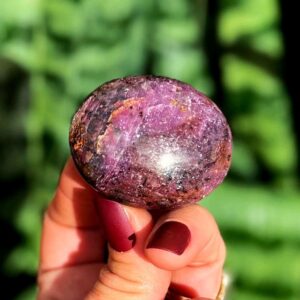 Star Ruby palm stone - rare Ruby gemstone with star asterism