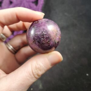 Star Ruby Sphere High Quality Stones Crystal 33mm Ball Polished Small Silver flash