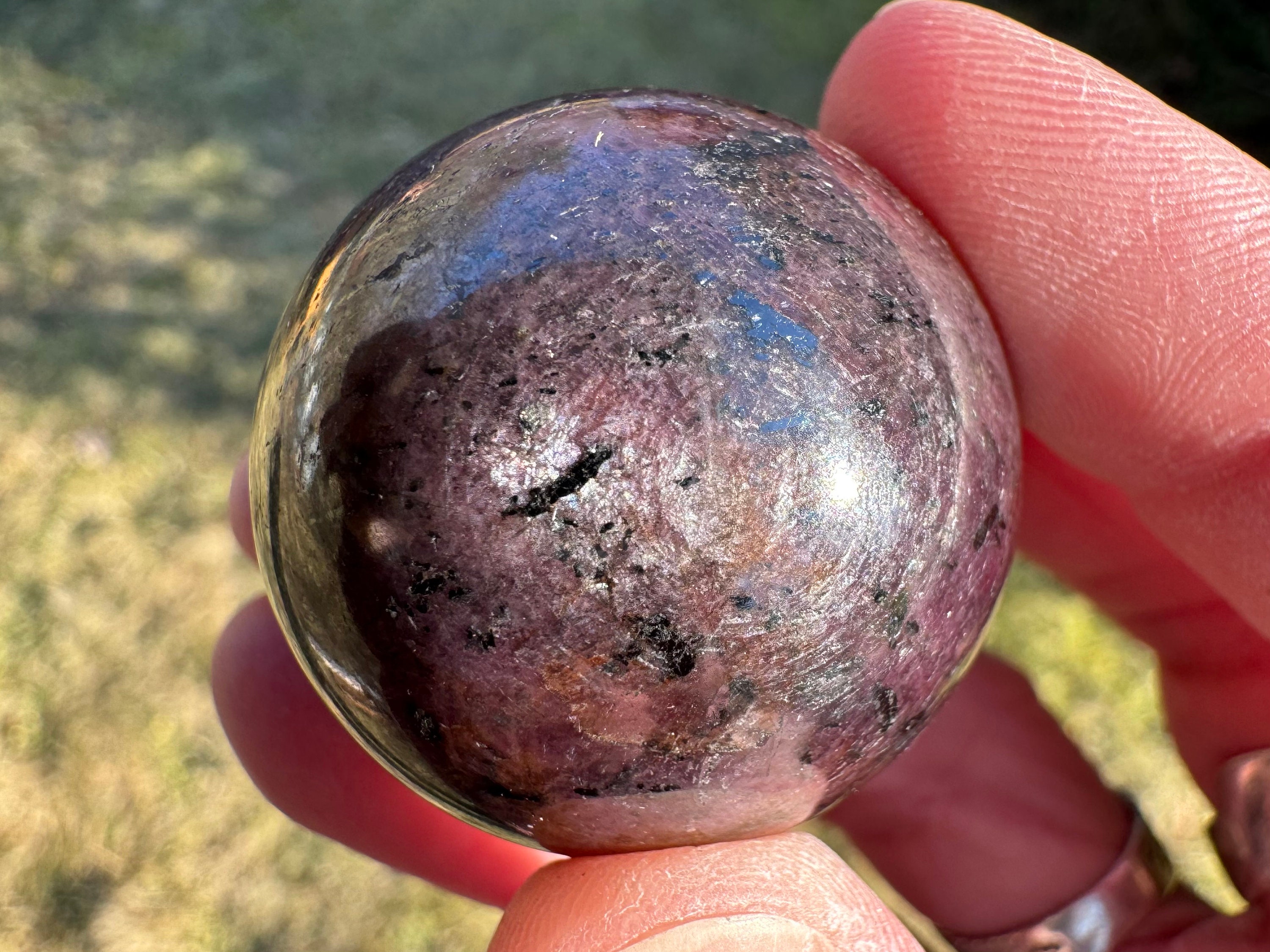 Star Ruby Sphere: Polished July Birthstone Crystal Ball (1.3") #5