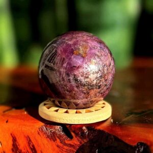 Star Ruby sphere w/ stand - rare Ruby gemstone with star asterism