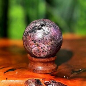 Star Ruby sphere w/ stand - rare Ruby gemstone with star asterism