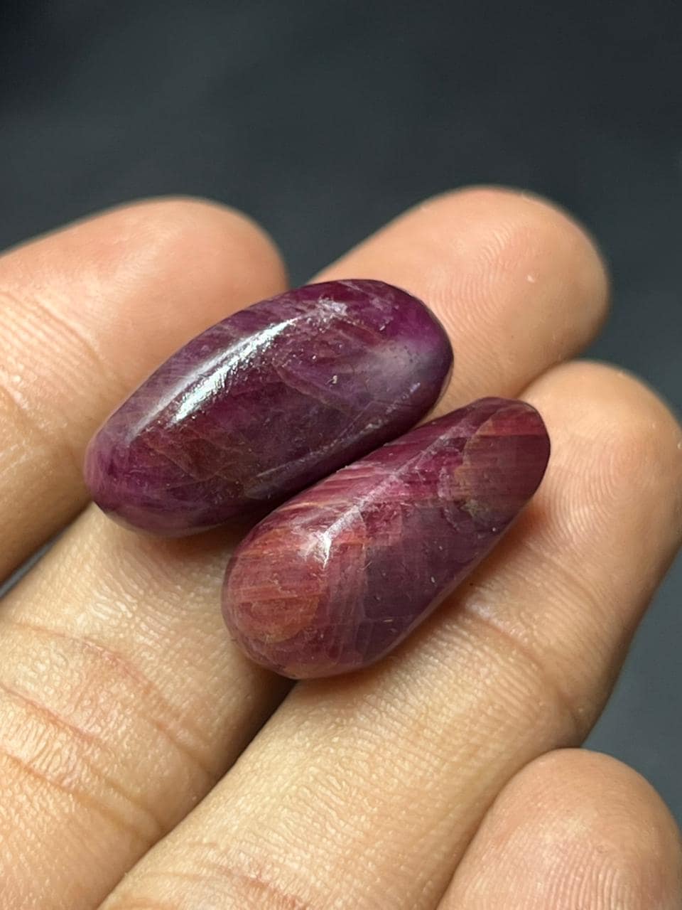 Natural Unheated Ruby Tumbled Stones – 53 Ct (2 Piece Lot) | Polished Ruby Gemstones