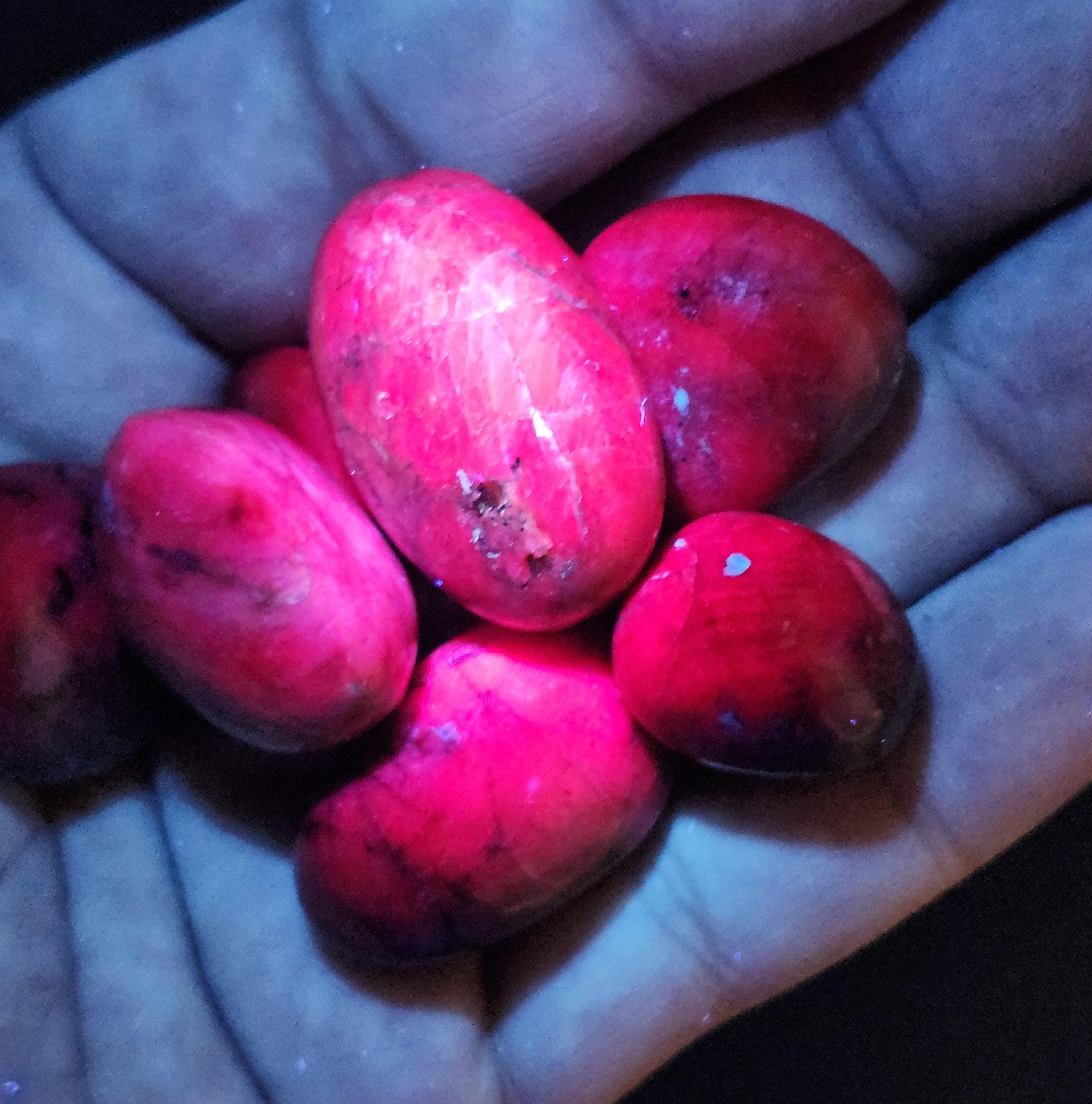 Ruby Polished Crystal - Ruby Tumbled Stone - Uv Reactive Ruby Crystal - Natural Ruby - Ruby From India