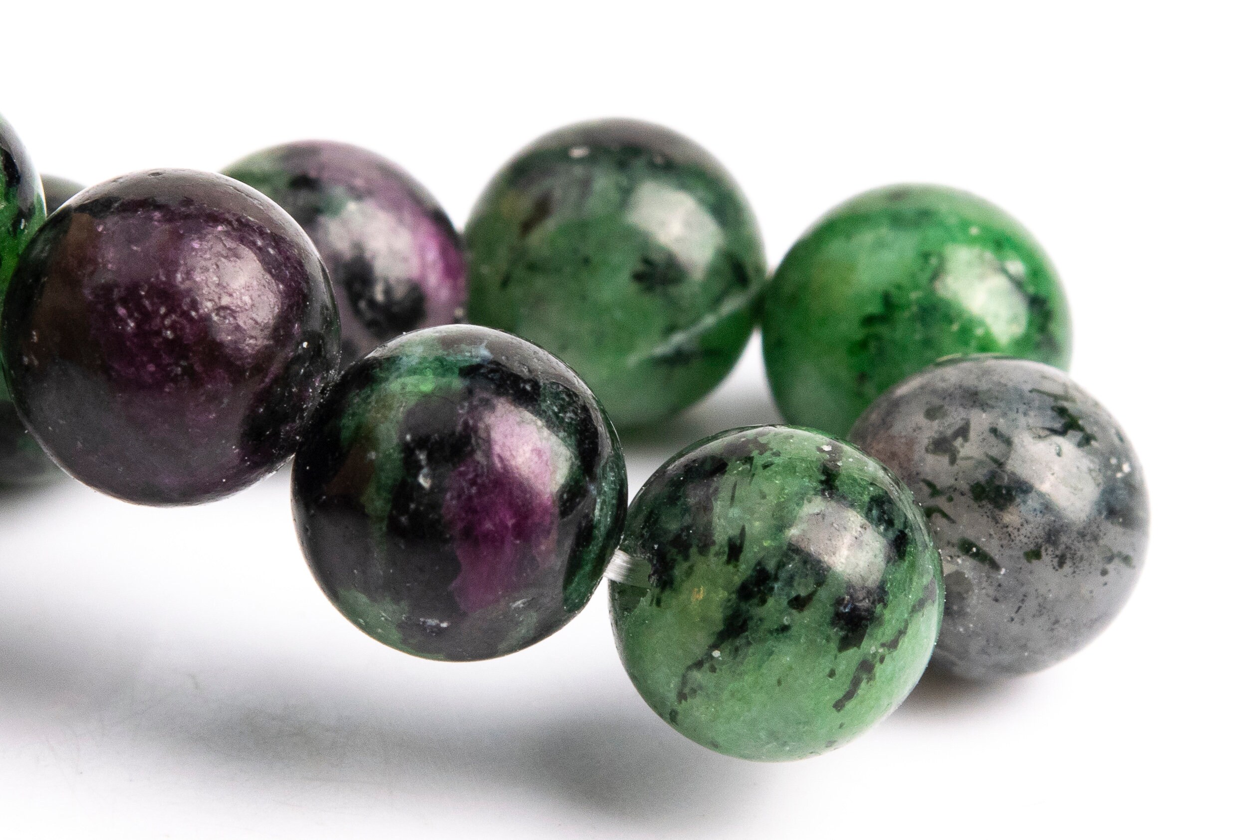 8mm Ruby Zoisite Beads Bracelet Grade Aaa Genuine Natural Round Gemstone 7.5" Bulk Lot Options (106666h-2018)
