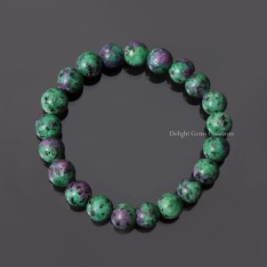 Ruby Zoisite Beaded Stretch Bracelet | 10mm Green Ruby Zoisite Smooth Round Beads Bracelet | Stackable Bracelet | July Birthstone Bracelet Ruby Zoisite Beaded Stretch Bracelet | 10mm Green Ruby Zoisite Smooth Round Beads Bracelet | Stackable Bracelet | July Birthstone Bracelet