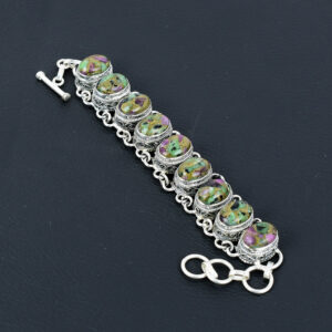 Copper Ruby Zoisite Bracelet: Handmade 925 Sterling Silver Adjustable Gemstone Bracelet Copper Ruby Zoisite Bracelet: Handmade 925 Sterling Silver Adjustable Gemstone Bracelet