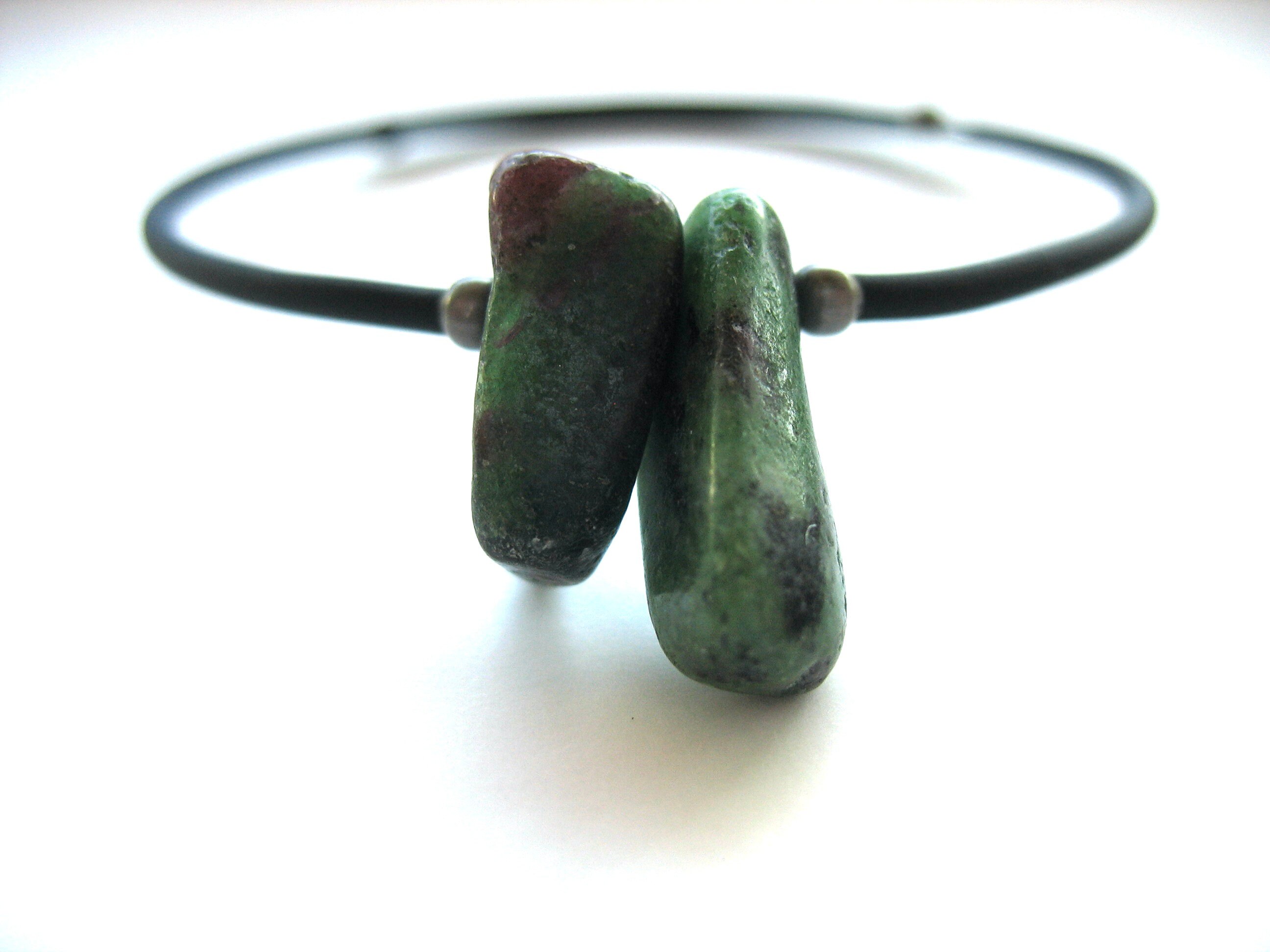 Ruby Zoisite Gemstone Cuff Bracelet Jewelry Made In The Usa