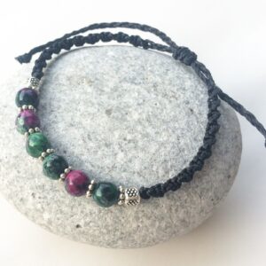 Ruby Zoisite bracelet, Macrame & natural gemstones bracelet, Watermelon Ruby ethnic bracelet, Adjustable ruby bracelet, Boho macrame jewelry Ruby Zoisite bracelet, Macrame & natural gemstones bracelet, Watermelon Ruby ethnic bracelet, Adjustable ruby bracelet, Boho macrame jewelry