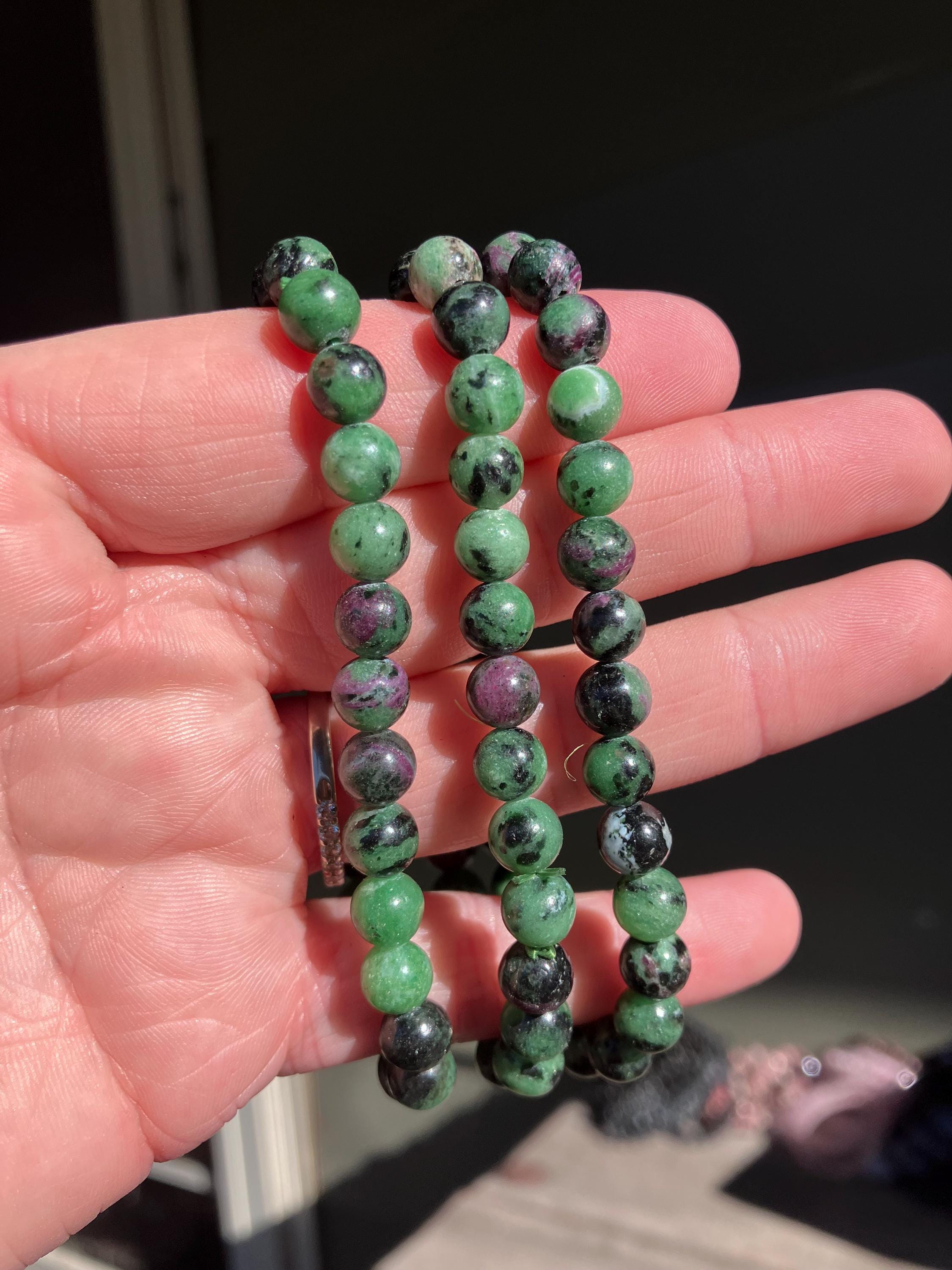 Natural Ruby Zoisite Anyolite 6mm Gemstone Beaded Jewelry Crystal Bracelet