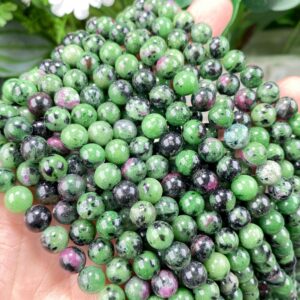 Natural Ruby Zoisite Smooth Round Beads Loose Gemstone Crystal For Jewelry Making / bracelets / diy 4mm 6mm 8mm 10mm 12mm Stone Beads.