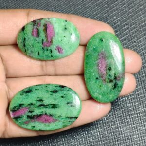 3pcs. Ruby Zoisite Cabochon Lot: Loose Gemstones, Jewelry Making (150 Cts) 3pcs. Ruby Zoisite Cabochon Lot: Loose Gemstones, Jewelry Making (150 Cts)