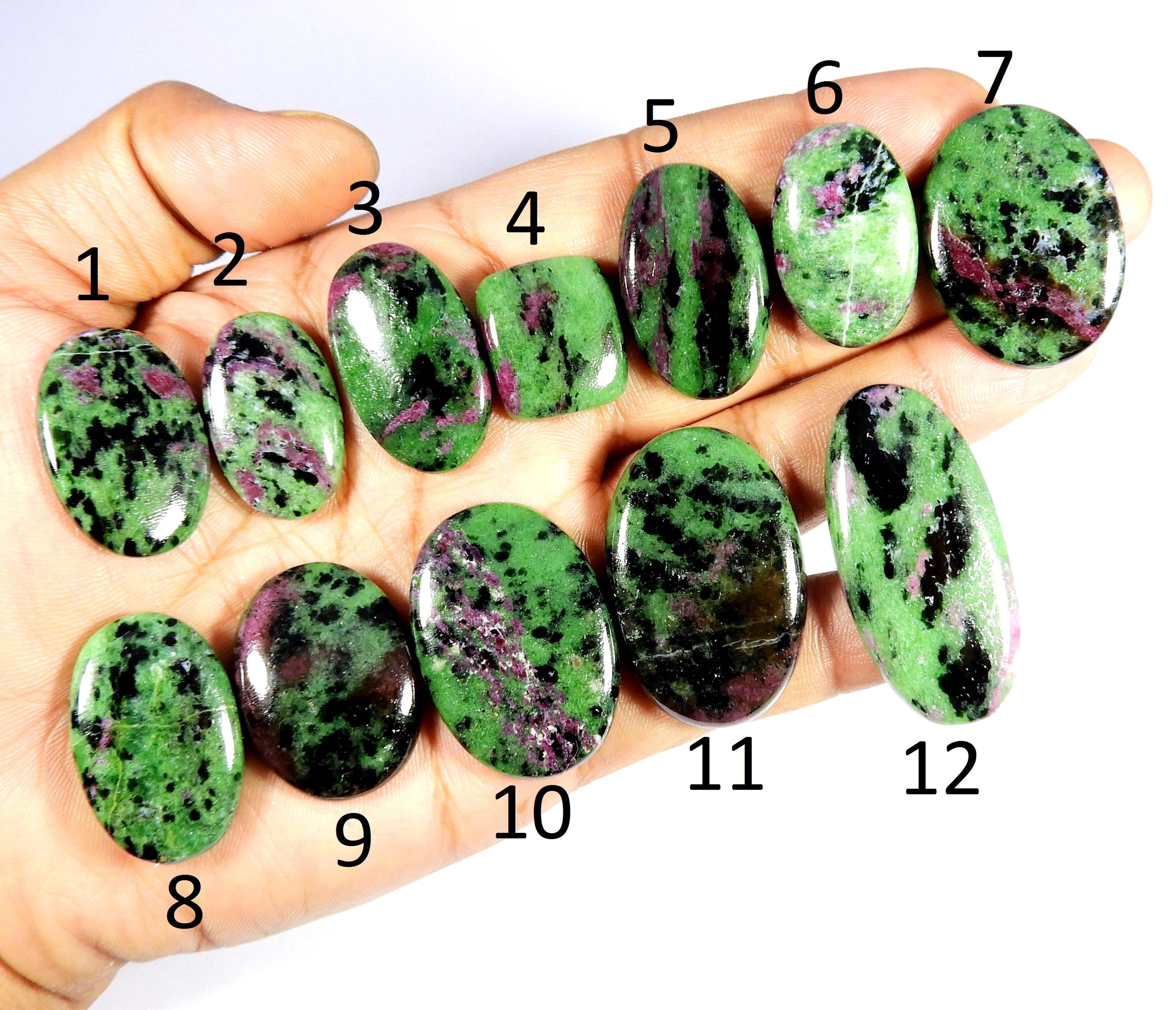 Amazing~ Green Red Ruby Zoisite. Ruby Zoisite Gemstone. Natural Ruby Zoisite Cabochon. Wholesale Mix Shape Ruby Zoisite Losse For Jewelry.